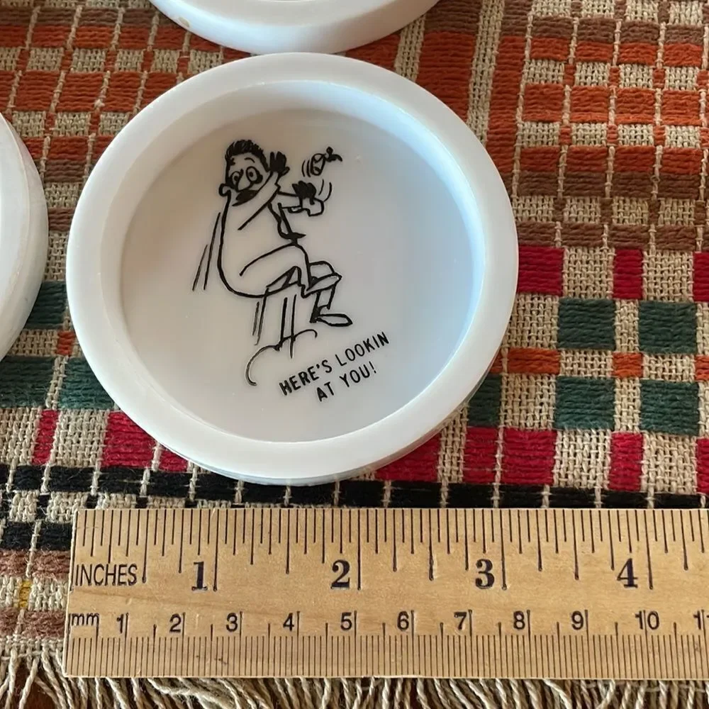 Vintage Novelty Party Coasters, Set of 6